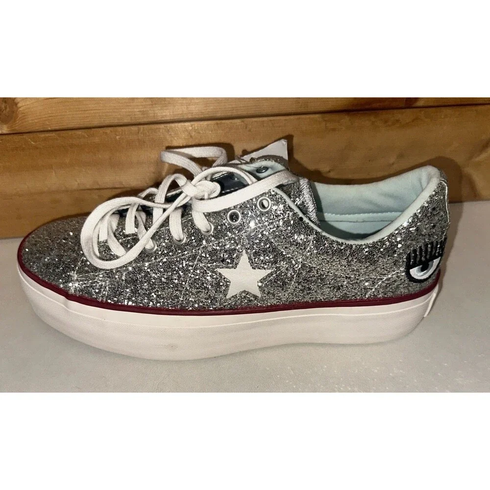 Chiara Ferragni Converse One Star Platform Ox Glitter Women’s 9.5 Silver shoes